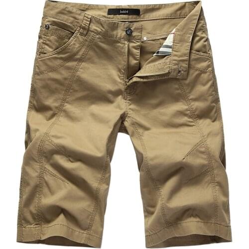 100% Cotton Summer Cargo Shrot Men Casual Solid Color Knee Length Mens Shorts Large Size 29-44 Outdoor Beach Short Mens Overalls