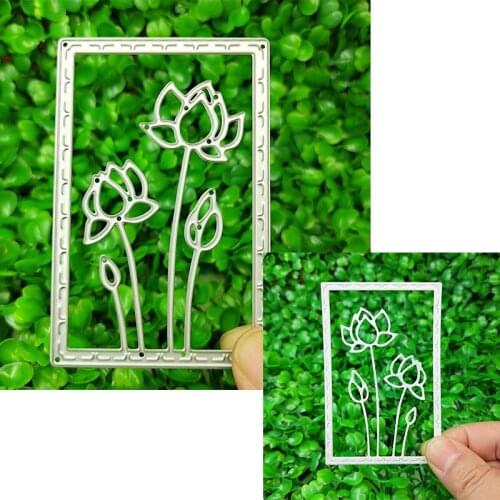 Metal cutting die is suitable for DIY scrapbook photo album greeting card making 3D creative rectangular flower frame 2021 NEW