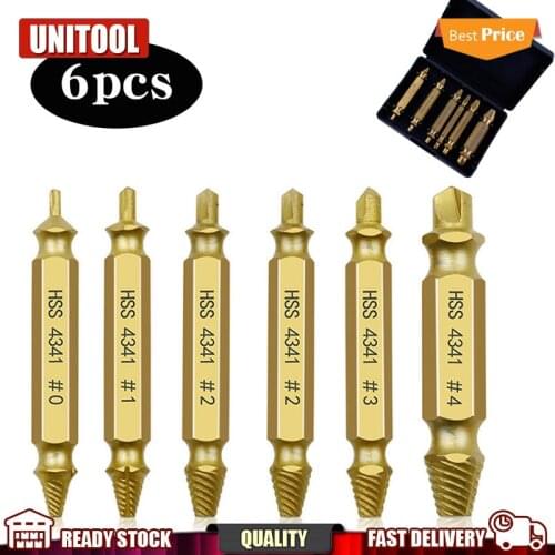 High quality 6pcs Damaged Screw Extractor Speed Out Drill Bits Broken Speed Out Bolt Extractor Bolt Stud Remover Tool