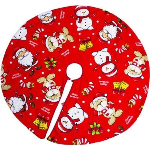 Christmas Tree Skirt Santa Claus Elk Round Carpet Christmas Decoration Home Floor Mat New Year Decor