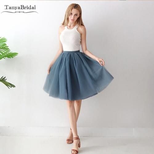 TuTu Skirts Party Cocktail Dresses SKIRTS 7 Layers Cheap Tulle Skirts Real In Stock Free size waist 60-88cm DC001