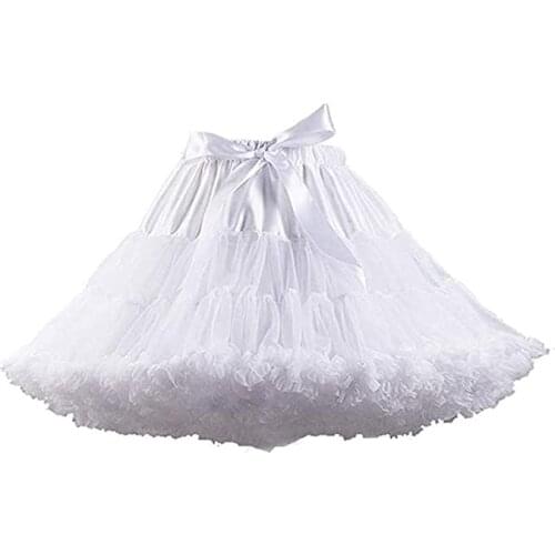 Womens Elastic Waist Chiffon Petticoat Puffy Tutu Tulle Skirt Princess Ballet Dance Pettiskirts Underskirt