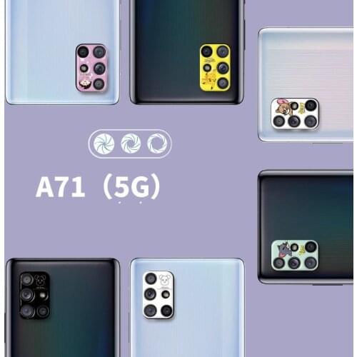 2020 Cut Cartoon Tempered Glass Screen back Camera Lens glass For samsung glaxy A71 5G Temper glass on galaxy A71 5G
