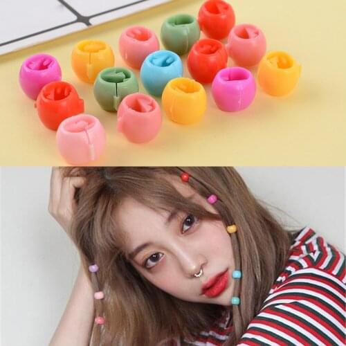 20pcs/lot Mini Claw Girls Hair Accessories Resin Barrette Hair Bow Hollow Hair Braids Maker Beads Headwear Hair Accessories 2021