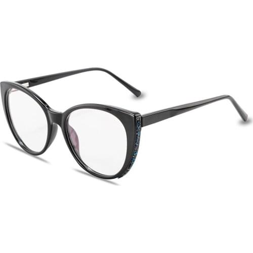 Women Anti Blue Ray Diamond Glasses Blue Light Blocking Glasses Optical Eye Spectacle UV Blocking Gaming Filter Round Glasses