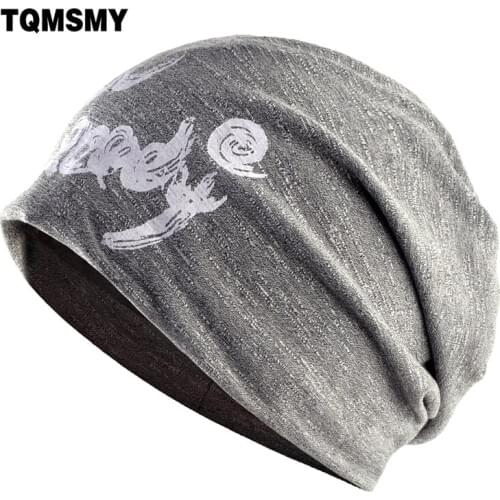 Autumn Hip Hop caps women Turban hat letter patter beanies double layer bone Soft Cotton fabric hats For women spring cap