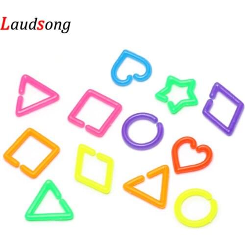100pcs/lot Colorful Mix Shape Plastic Jump Rings Split Rings Connector For Jewelry Making Findings DIY Accessories Supplies