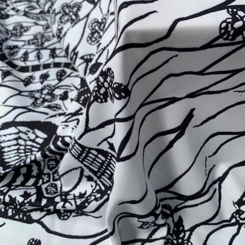 145cm*100cm polyester chiffon fabric dress flamingo art pattern custom printed thin shirt sewing fabric