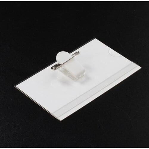 24pcs Transparent Hospital Doctor Work Card Holder School Students Name Id Tag Badge with Clip