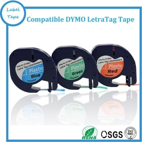3pcs/lot Compatible12mm Mixed Color DYMO LT 91203 91204 91205 Label Tape for DYMO Letratag Maker