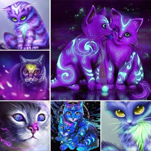 DIY 5D Diamond Painting Animals Fantasy Cat Cross Stitch Kit Full Drill Square Embroidery Mosaic Art Picture Crafts Wall Decor