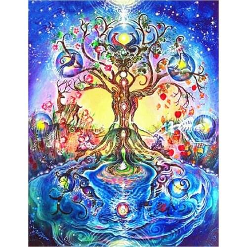 5D DIY Diamond embroidery Cartoon tree full square Diamond Painting Cross Stitch kits Needlework mosaic hobby family Handmade