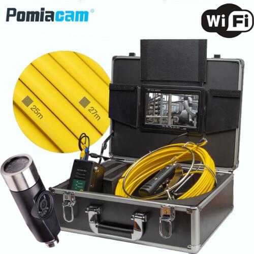 WP70E free shipping Dual Camera Lens with WIFI ,sewer drain camera,pipe video inspection, sewer pipe inspection camera. with 8GB