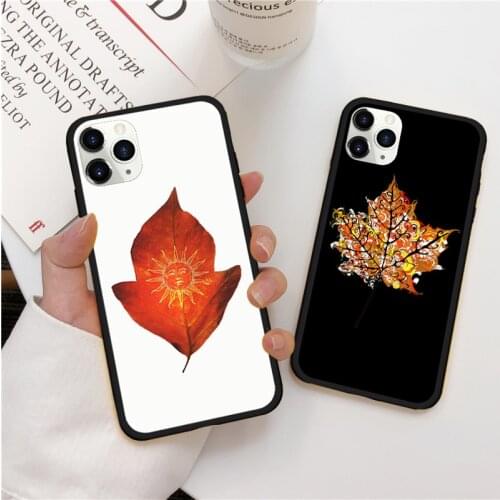 Unique Design Leaf Painting Print Phone Case for iPhone 11 12 Mini Pro X XS XR Max 6 6S 7 8 Plus SE 2020 Soft TPU Back Cover