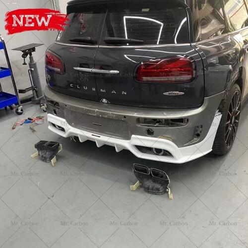 For Mini F54 Clubman Jcw Duell Style Fiber Glass With Carbon/Exhaust Diffuser Trim Body Kit F54 Frp Ag Rearbumper Lip Splitter