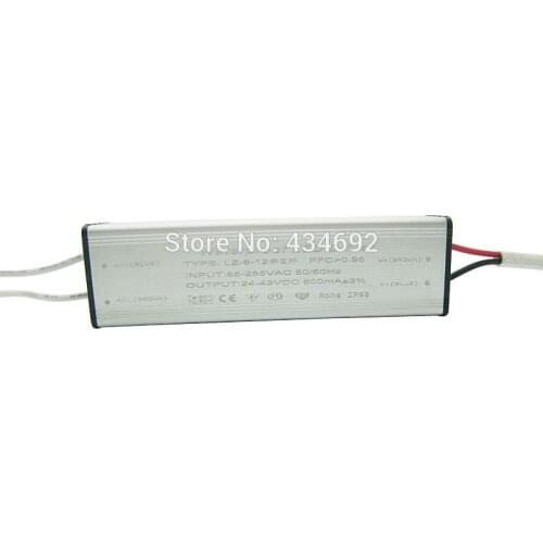High Power IP67 Waterproof Led Driver AC85-265V 24-43V 600MA Led Lighting Transformers (8-12) Series 2 Parallel Connection