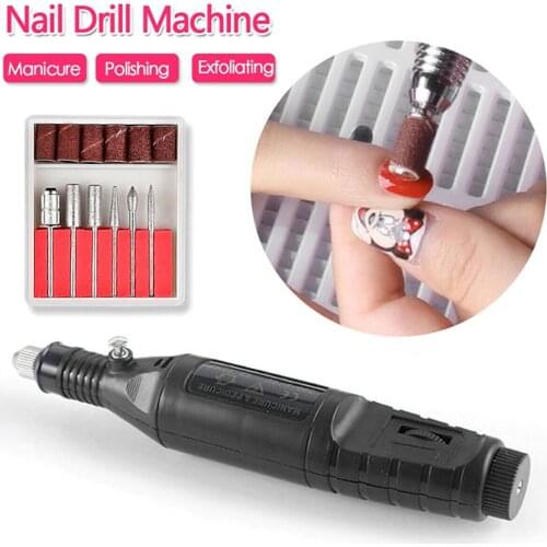 1set Electric Nail File Drill Manicure Machine Art Acrylic Pedicure Tool Set Kit Usb Portable Pen Electric Nail Polishing New