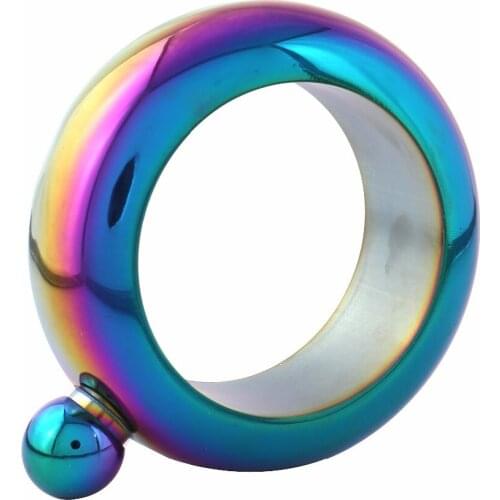 3.5oz 100ml Stainless 304 Whisky Vodka Hip Flask Bangle Bracelet Hip Flask with Funnel Silver Gold or Rainbow Color