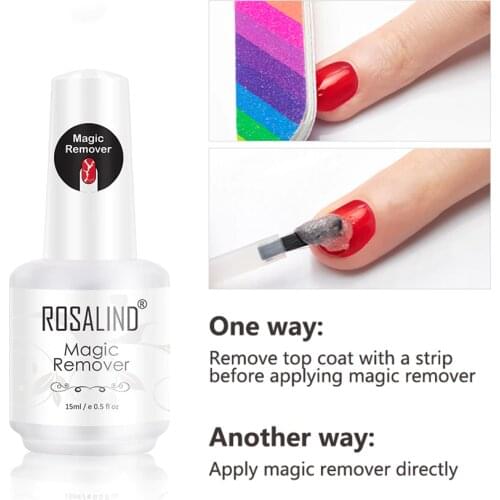ROSALIN Nail Gel Polish Magic Remover For Manicure Fast Clean Within 2-3 MINS Top Coat UV Gel Nail Polish Remover Gel Varnishes