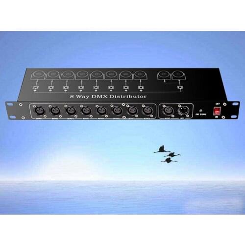 Good quality dmx Controller Splitter stage Light Signal Amplifier Splitter 8 way DMX Distributor for stage Equipment Show Time