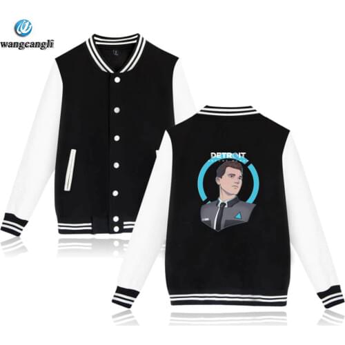 Game Detroit: Become Human RK800 Connor Cosplay Unisex Jacket Sweatshirt Hoody Streetwear Coat Harajuku Long Sleeve Hoodie