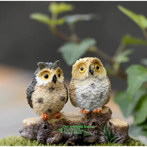1pcs Artificial Animal Owl Miniature Fairy Garden Dollhouse Toys for Children Mini Craft Micro Landscaping Decor DIY Accessories