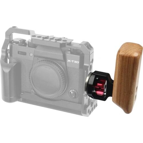 BGNing Universal Camera Cage Wooden Handle Grip Right / Left with M6 Rosette Mount SLR DSLR Cage Rig Rail Photography Accessory