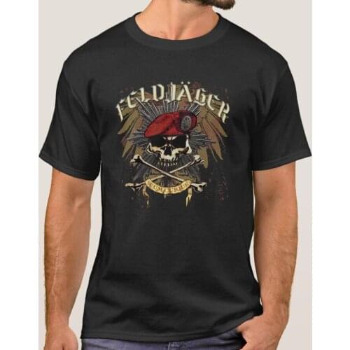 Cool Design Military German Field-hunters Beret Skull Soldier T-Shirt. Summer Cotton Short Sleeve O-Neck Mens T Shirt New S-3XL