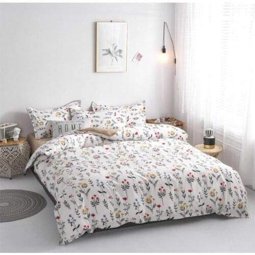 Fashion Nordic Style Bedding Set Floral Leaf Print Duvet Cover Bed Linen Sheet 250x230 Twin Full Queen King Comforter Cover Sets