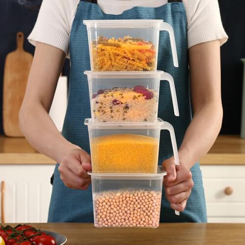 Food storage containers bins with Handle Lids Pantry bins for kitchen refrigerators
