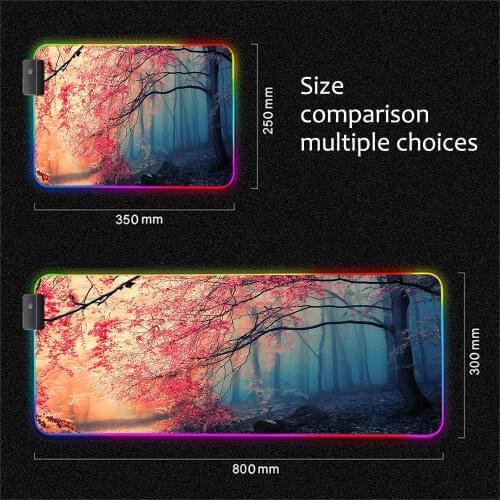 Beautiful Scenery Large Mouse Pad RGB Office Keyboard XXL with USB Wired LED Color Backlight Laptop Gaming Accessories Mouse Pad