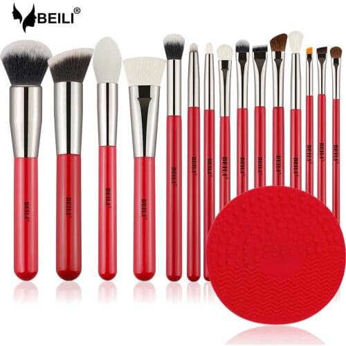 BEILI 1 piece Red Silicone Makeup Brushes Cleaning Pad Foundation Eyeshadow Make up Brush Scrubber Board for brochas maquillaje