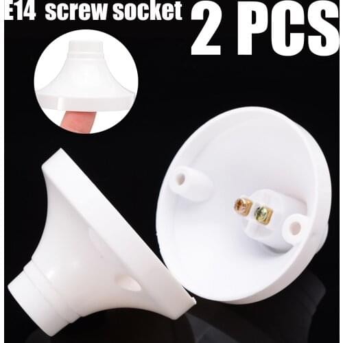 Round Plastic Base Screw Light Bulb Lamp Holder Socket White