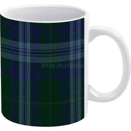 Jones of Wales Clan / Family Tartan White Mug Ceramic Mug Creative Mug Total Tartan Blue Green Brown White Black Red Scot Fashio