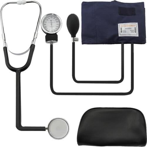Medical Blood Pressure Monitor BP Cuff Manometer Arm Aneroid Sphygmomanometer with Cute Dual Head Cardiology Stethoscope