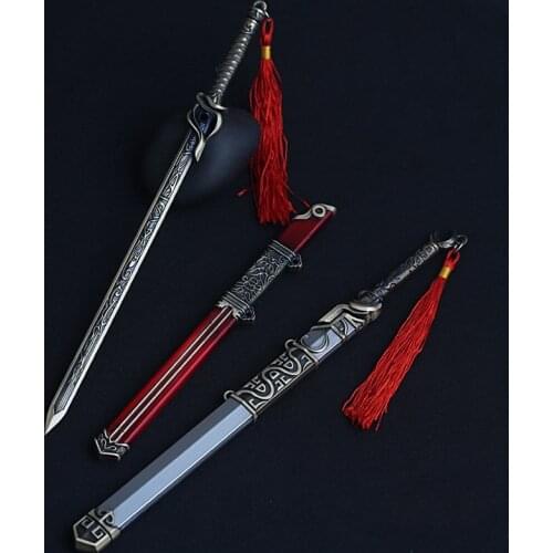 Alloy Zinc Made Sword Weapon Weapon Model Length 22cm Decoration Pendant Asgift For Children With Scabbard Children Outdoor Toys