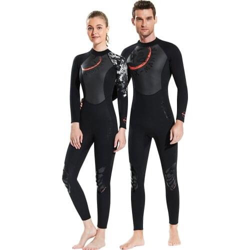 Surfing 3MM Neoprene Swimming Suits Chinoiserie Printing Wetsuit Men Women One-piece Skin Swimsuit Warm Couple Scuba Diving Suit