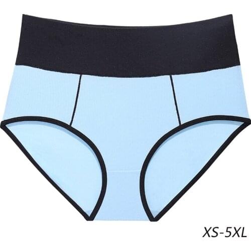 International Size 5XL Large Underwear Women High Waist Cotton Sports Panties Shapewear Abdomen Hips Elasticity Briefs
