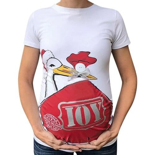 Novelty Maternity Shirts Cute Funny Pattern Print Short Sleeve Casual shirt nursing blouse Pregnant Tops blusas mujer embarazada