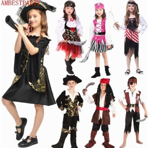 New 2020 caribbean pirate costume girls boys party cosplay for Adult Halloween Christmas Captain clothes Performance Costume