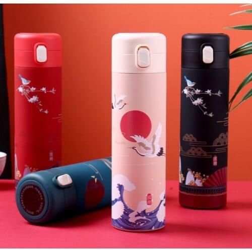 New Style Stainless Steel Thermos Flask Portable Double-layer Business Vacuum Insulated Water Bottle Fashion Sports Water Bottle