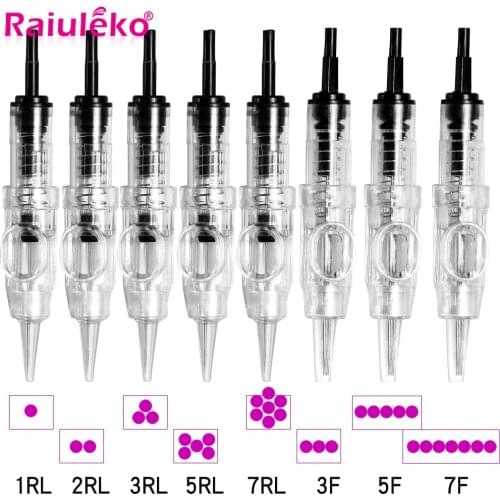 Disposable Sterilized Eyebrow lips Tattoo Needles 1RL 2RL 3RL 5RL 7RL 3F 5F 7F Permanent Microblading Makeup Cartridge Needles