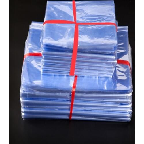 Wholesale 10cmx20cm Soft Transparent Shrink Wrap Film Bag Heat Seal Gift Packing PVC Heat Shrinkable Storage Bags 200Pcs/Lot