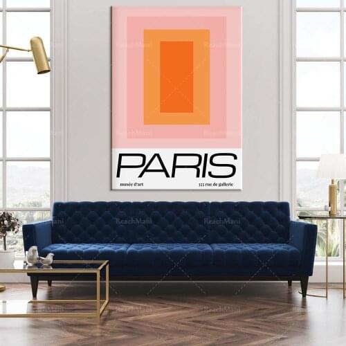 Paris Art Gallery poster | Printable color block printing | Art gallery exhibition printing Mid-century modern art prints
