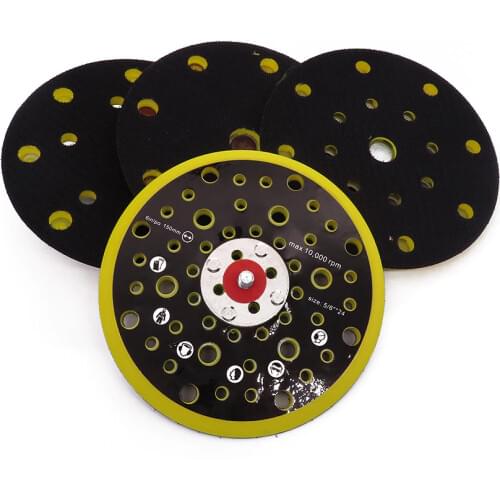 6"150mm 9/15/17/52Holes Sander Backing Pad Hook&Loop Sanding Pads with 5/16"-24 Thread Dust Free Sanding Disc Holder for MIRKA