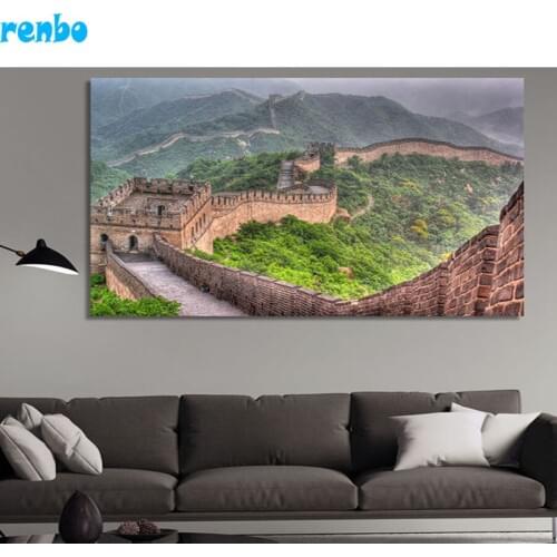 Natural scenery,The Great Wall of China, Diamond Painting Full square Cross Stitch 5D Diamond Mosaic Embroidery home Decoration