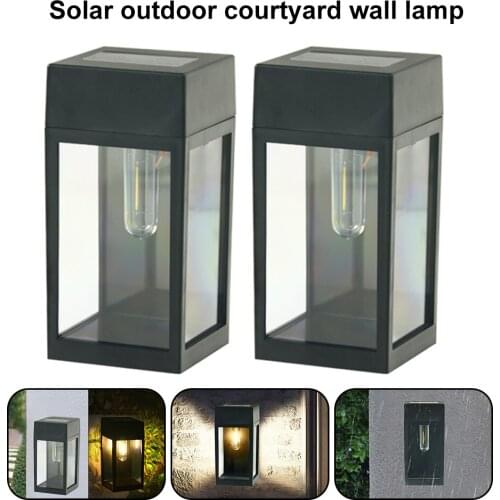 2pcs LED Solar Wall Light Home Garden Outdoor Waterproof Induction Lamp for Villa Fence Street Lighting