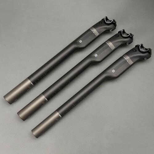 Carbon Fiber Bicycle Seat Post Seat Tube Rod On For MTB Road Bike High Strength Full Carbon Seatpost 27.2/30.8/31.6*350/400mm