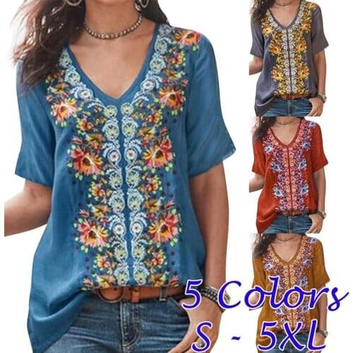 Short Sleeve Women T-Shirts Summer Female High Street Tee Lady Print Casual Tops 5XL Large Size V-Neck T-Shirt Pullovers