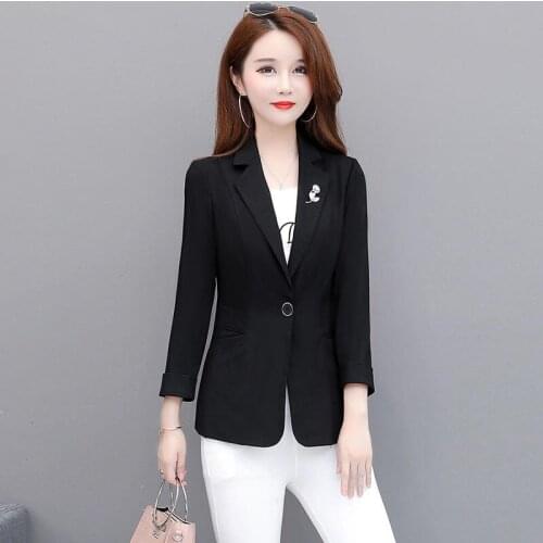Blazer Women Coat New 2021 Spring Suit Women Jacket Short Slim Autumn Long Sleeve Suits Womens Blazers Black Female Jackets